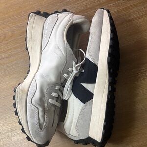 New Balance 327 Cream and Black Sneakers